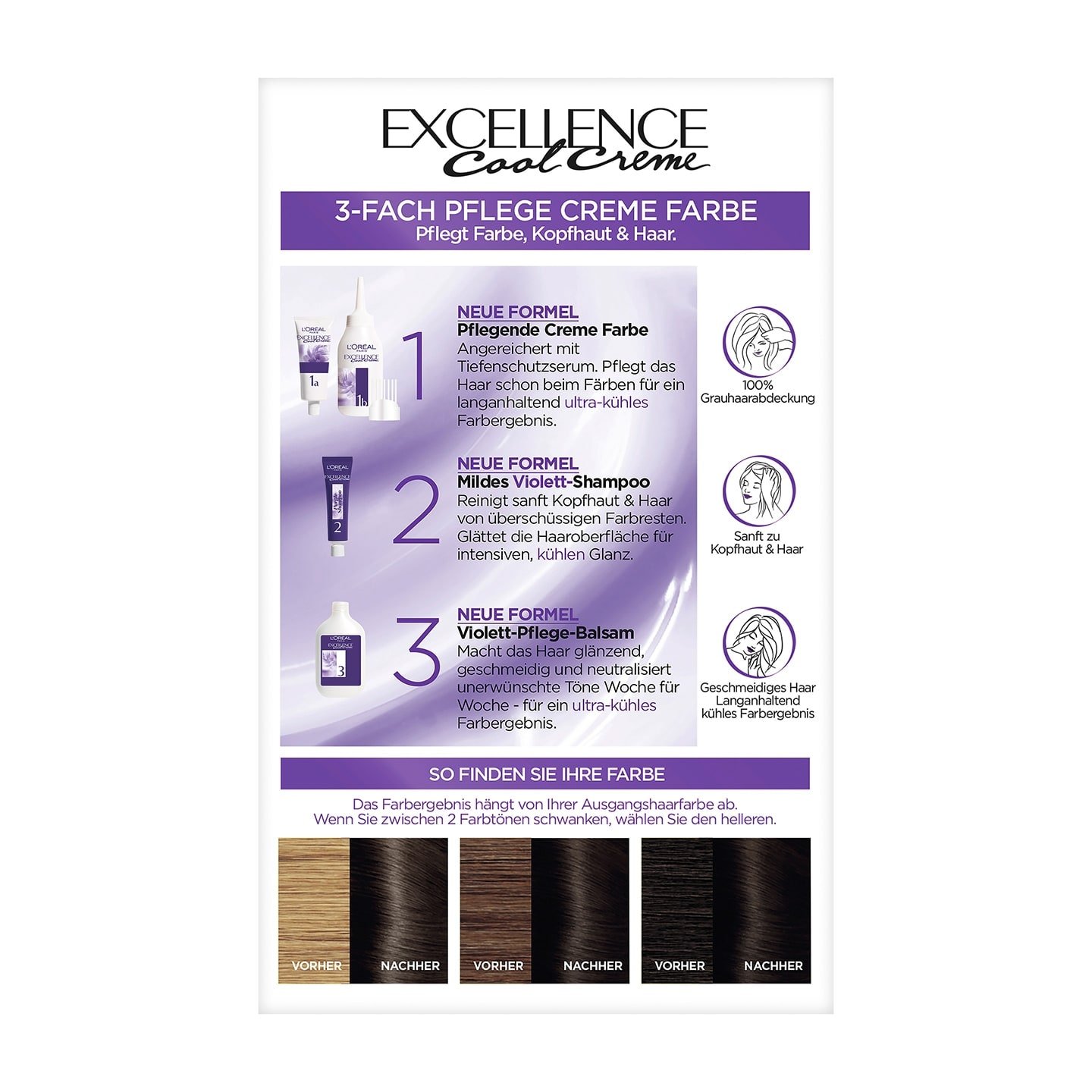 Excellence Cool Creme Mittelbraun 3-Fach Pflege